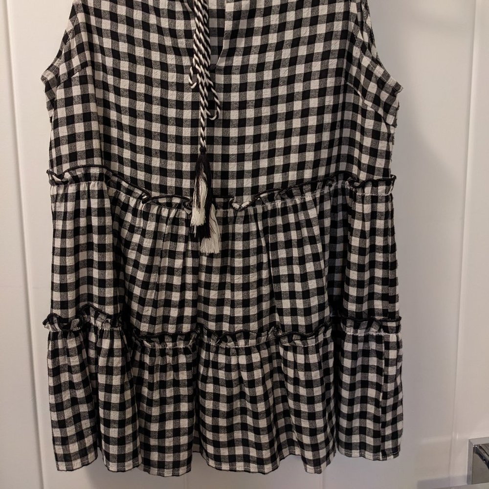 Black & White Gingham Cotton Tunic